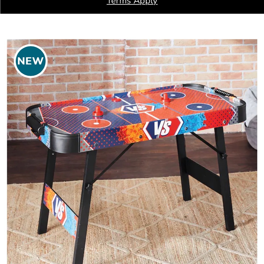 Air Hockey Table - Red and Blue